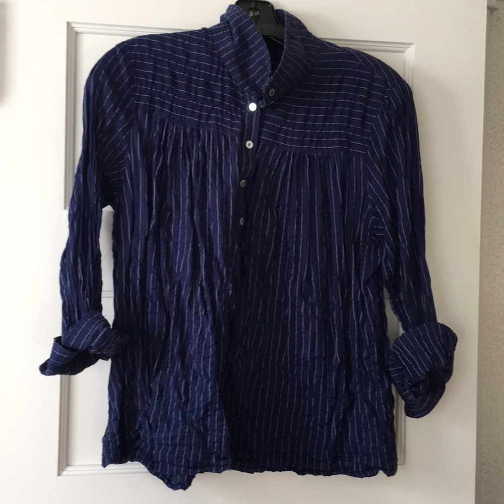 Cotton stripe summer long sleeve top